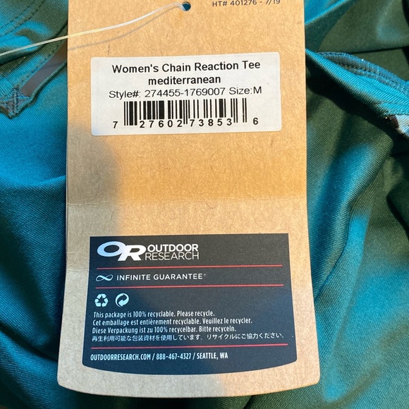 NWT Outdoor Research Chain Reaction Mediterranean Tee: Size Medium - Picture 7 of 10
